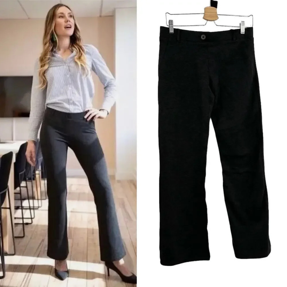 Betabrand Classic Dress Pant Yoga‎ Pant Bootcut Charcoal Gray Size Medium